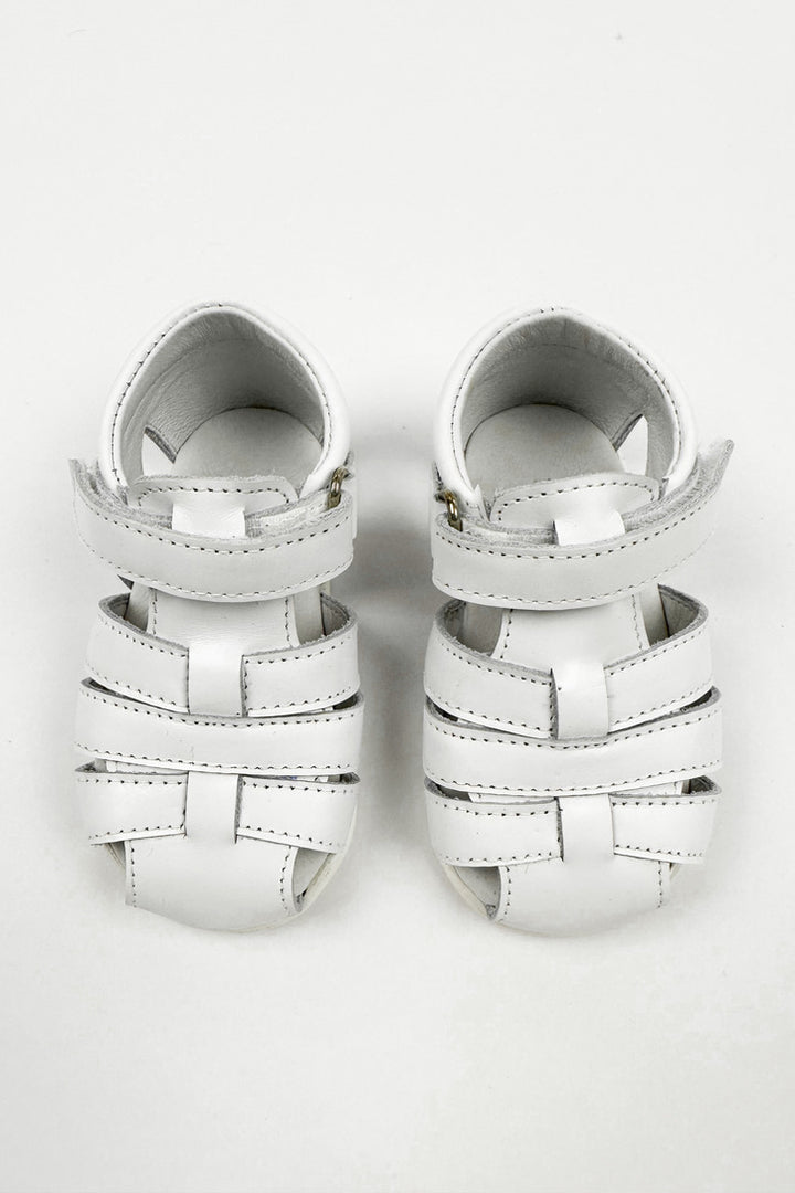 León Shoes X M&J "Pedro" White Leather Sandals | iphoneandroidapplications