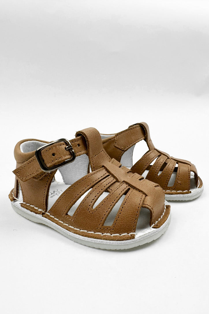León Shoes X M&J "Luis" Brown Leather Sandals | iphoneandroidapplications