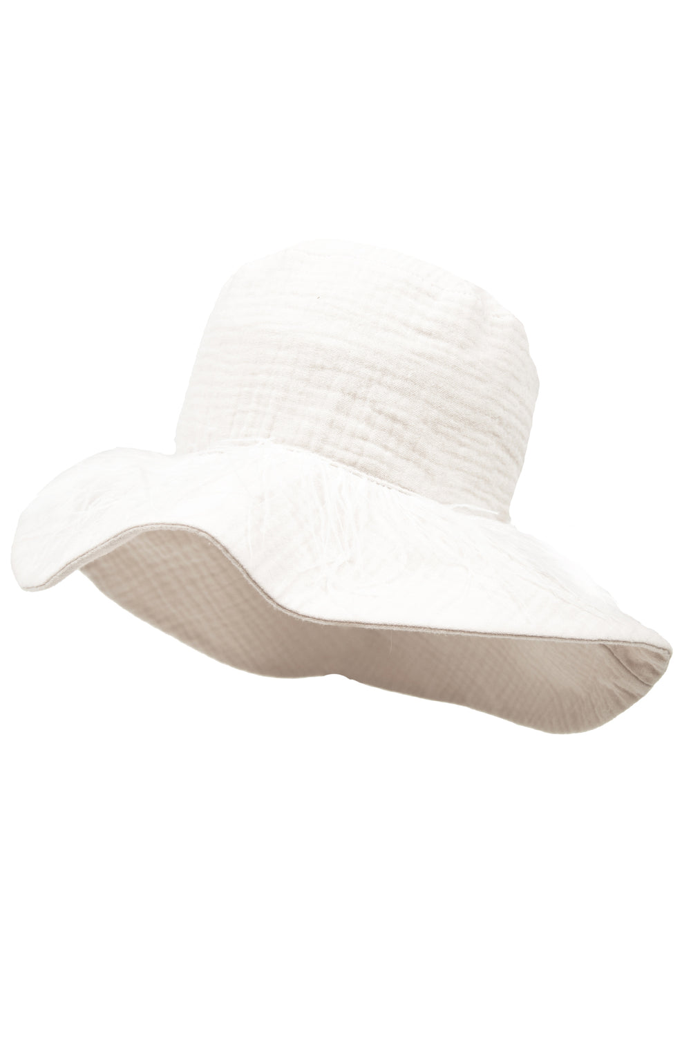 Jamiks "Akali" Ecru Cheesecloth Feather Trim Hat | iphoneandroidapplications