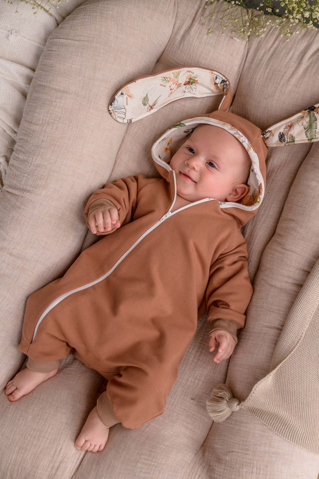 Jamiks "Andrea" Caramel Bunny Ear Romper | iphoneandroidapplications