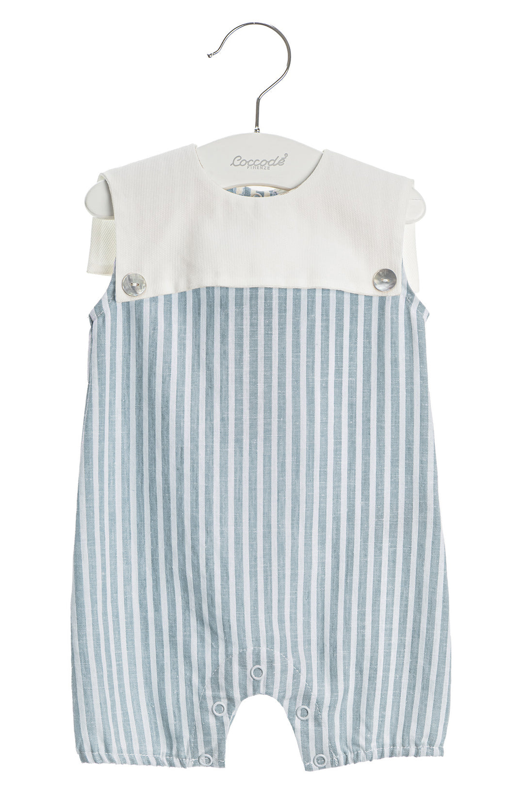 Coccodè "Bernard" Linen Stripe Sailor Romper | iphoneandroidapplications