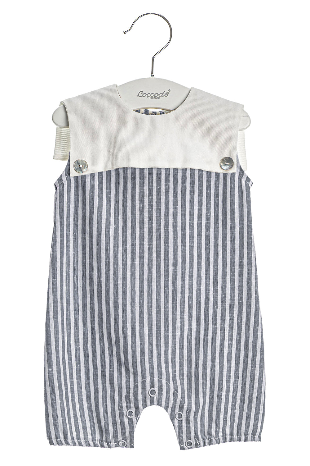 Coccodè "Bernard" Linen Stripe Sailor Romper | iphoneandroidapplications