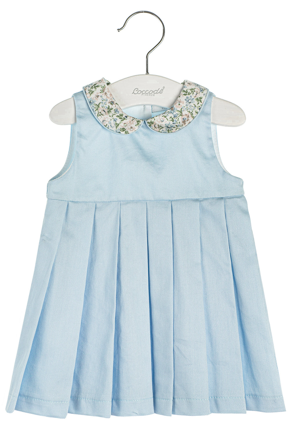 Coccodè "Rosaline" Powder Blue Floral Pleated Dress | iphoneandroidapplications