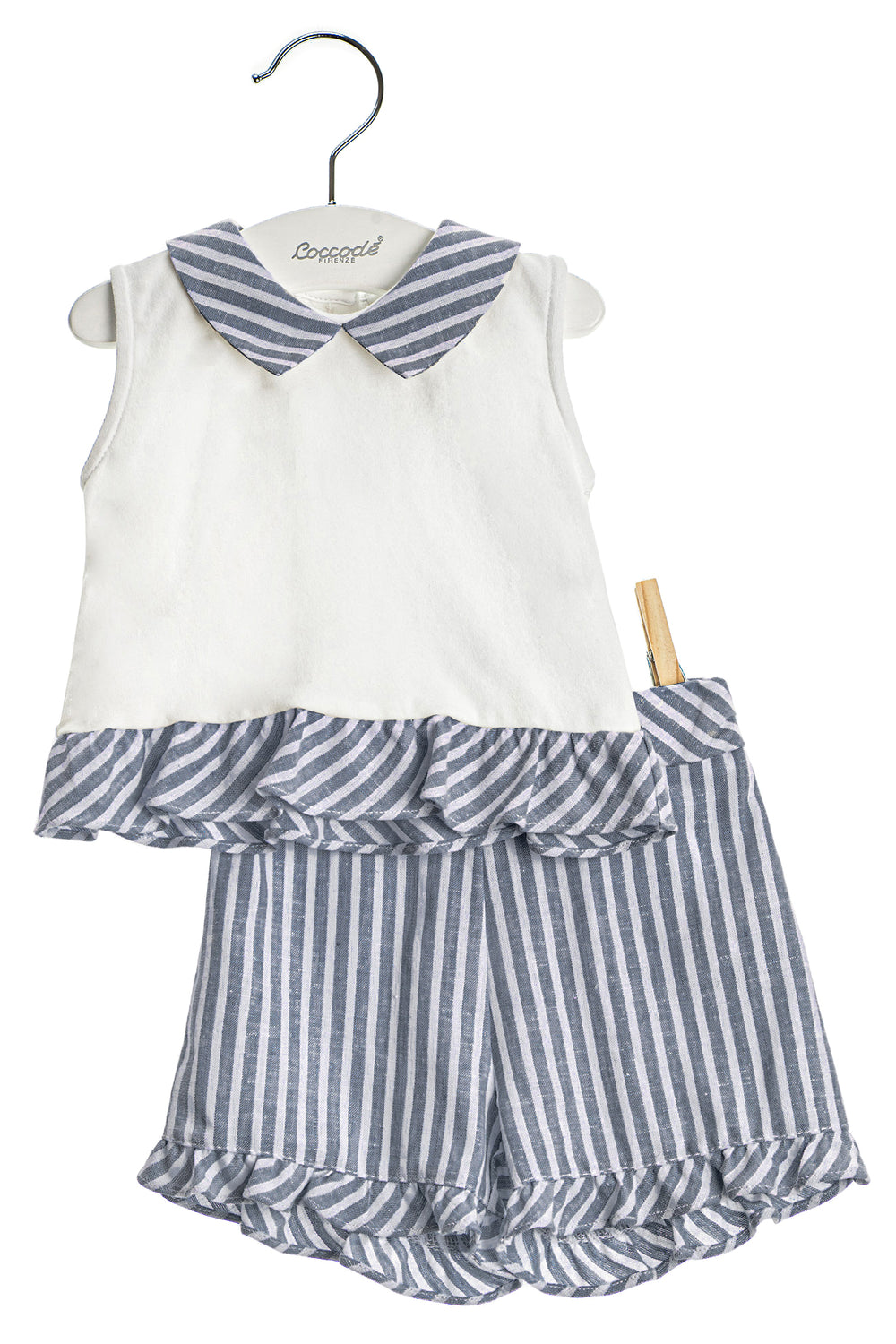 Coccodè "Tabitha" Linen Stripe Blouse & Shorts | iphoneandroidapplications