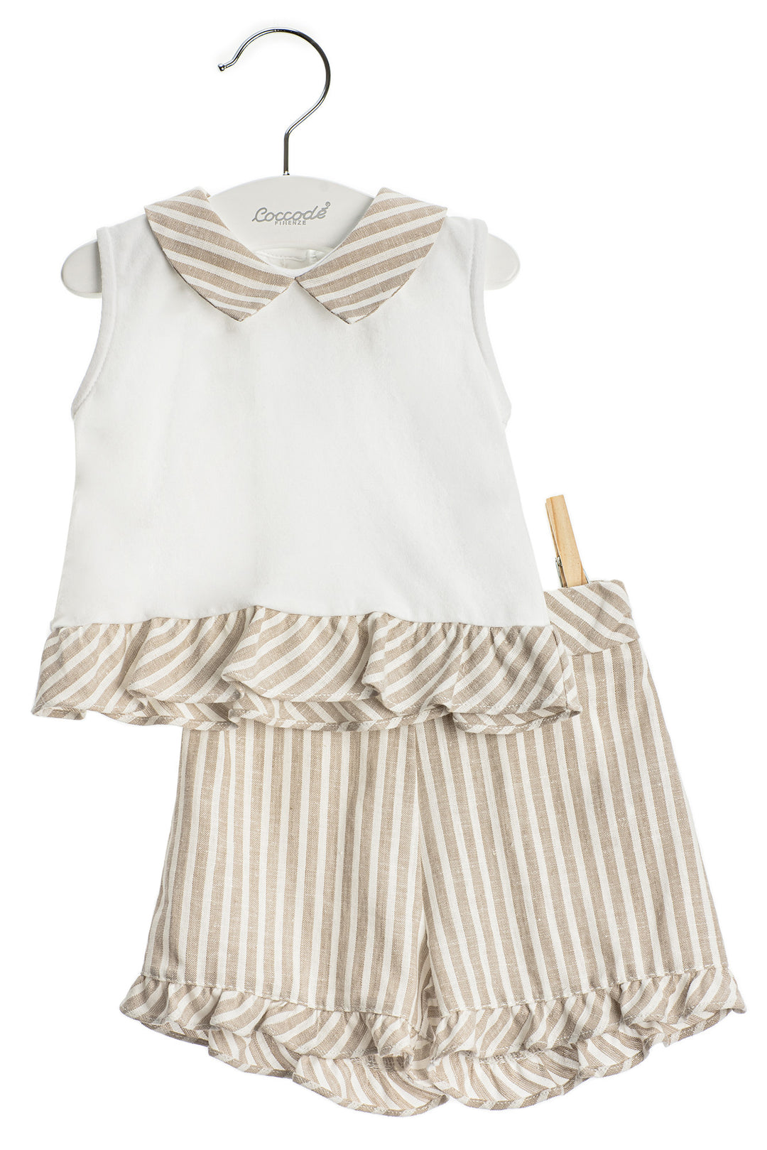 Coccodè "Tabitha" Linen Stripe Blouse & Shorts | iphoneandroidapplications