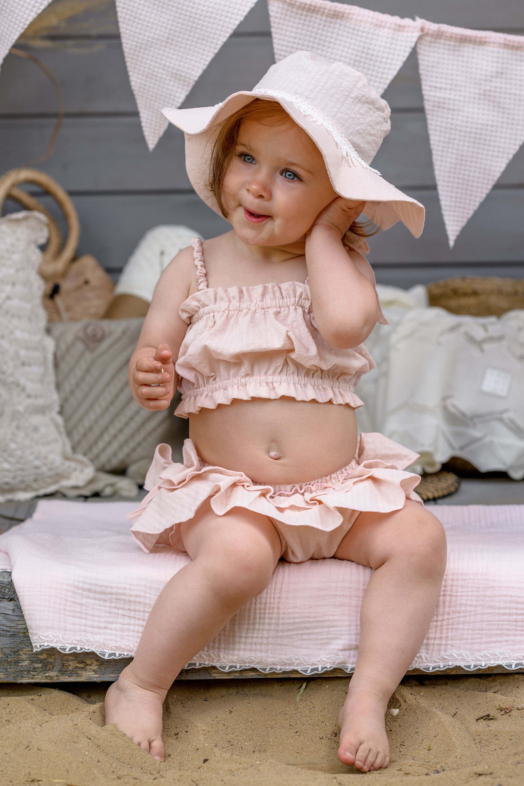 Jamiks "Cassidy" Apricot Cheesecloth Top & Bloomers | iphoneandroidapplications