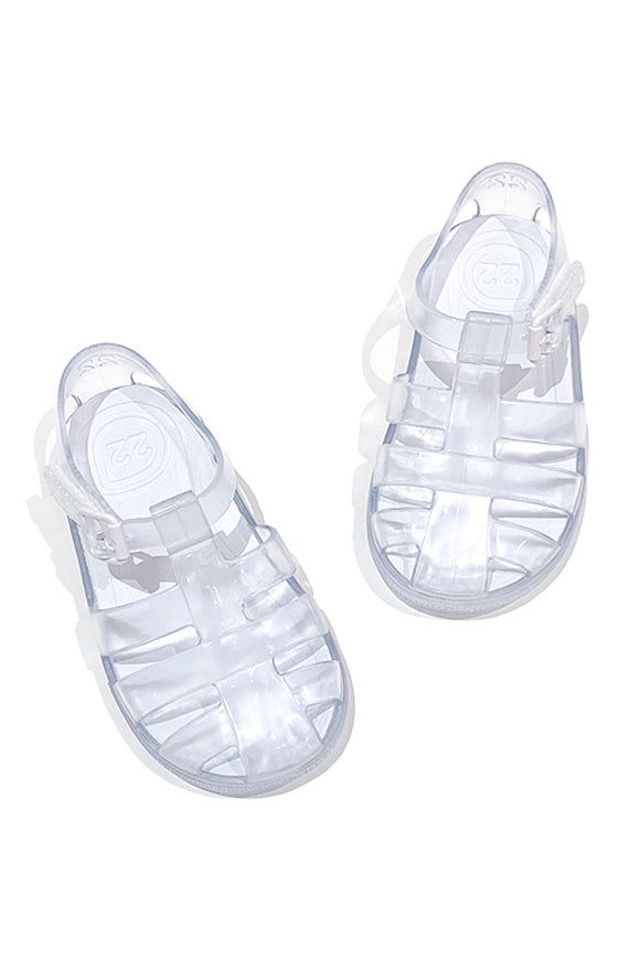 Marena "Monaco" Clear & White Jelly Sandals | iphoneandroidapplications