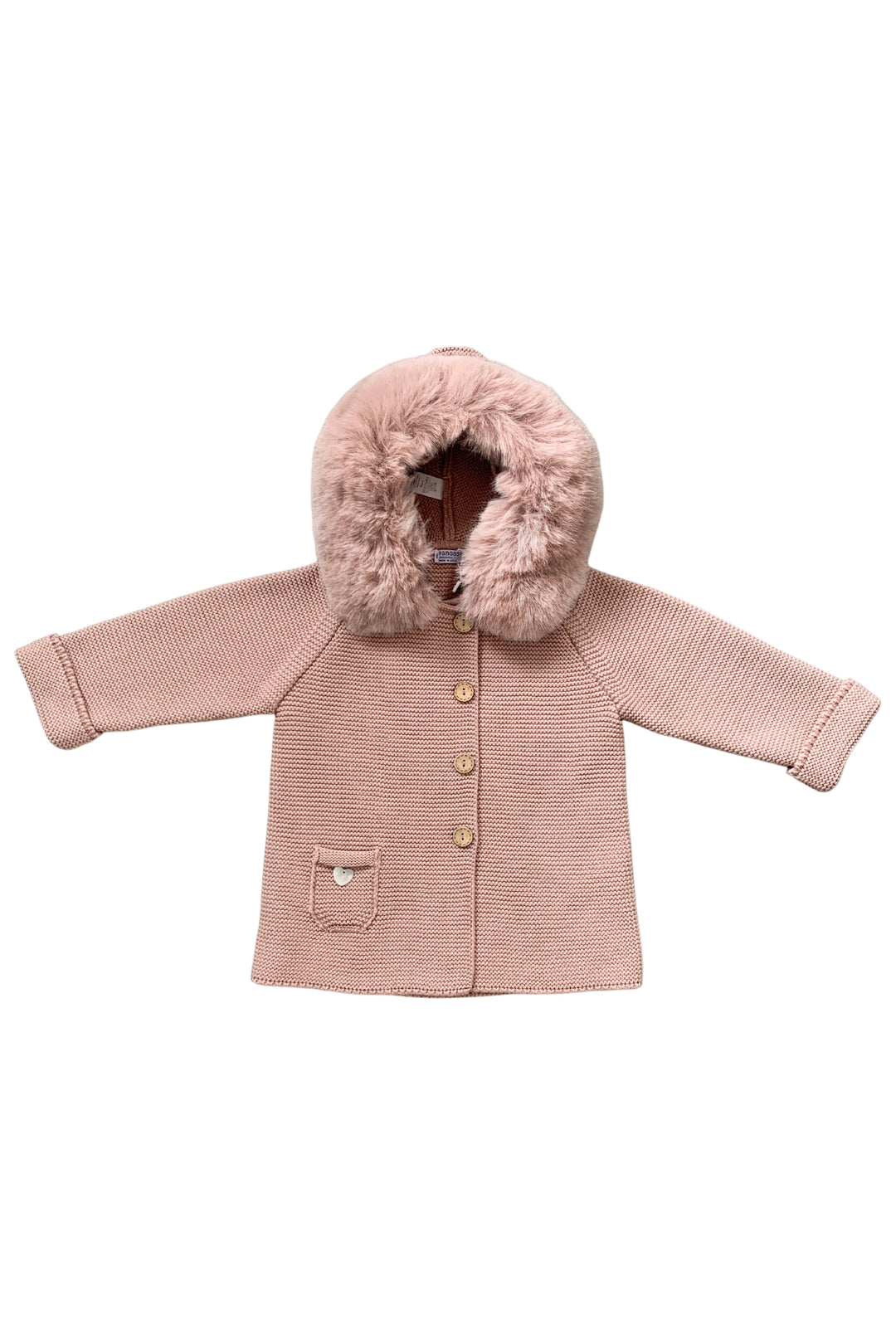 Pangasa PREORDER Vintage Pink Faux Fur Knitted Jacket | iphoneandroidapplications