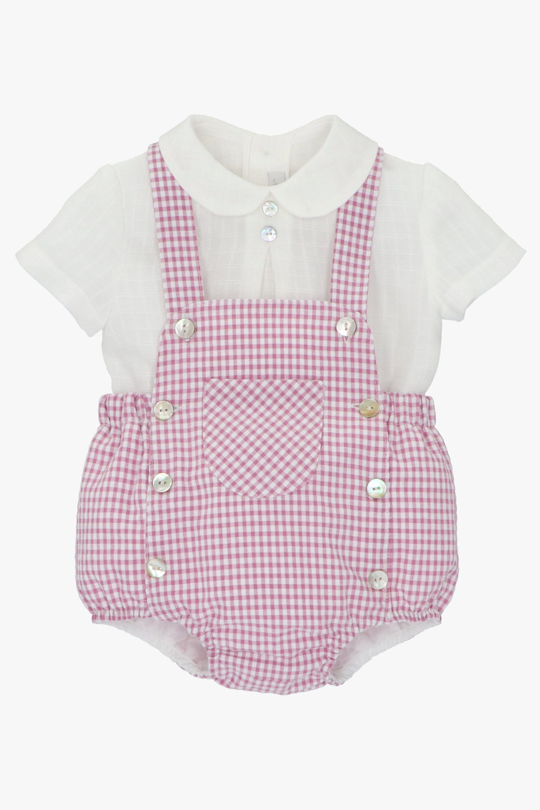 Martín Aranda "Florian" Shirt & Purple Gingham Dungaree Romper | iphoneandroidapplications