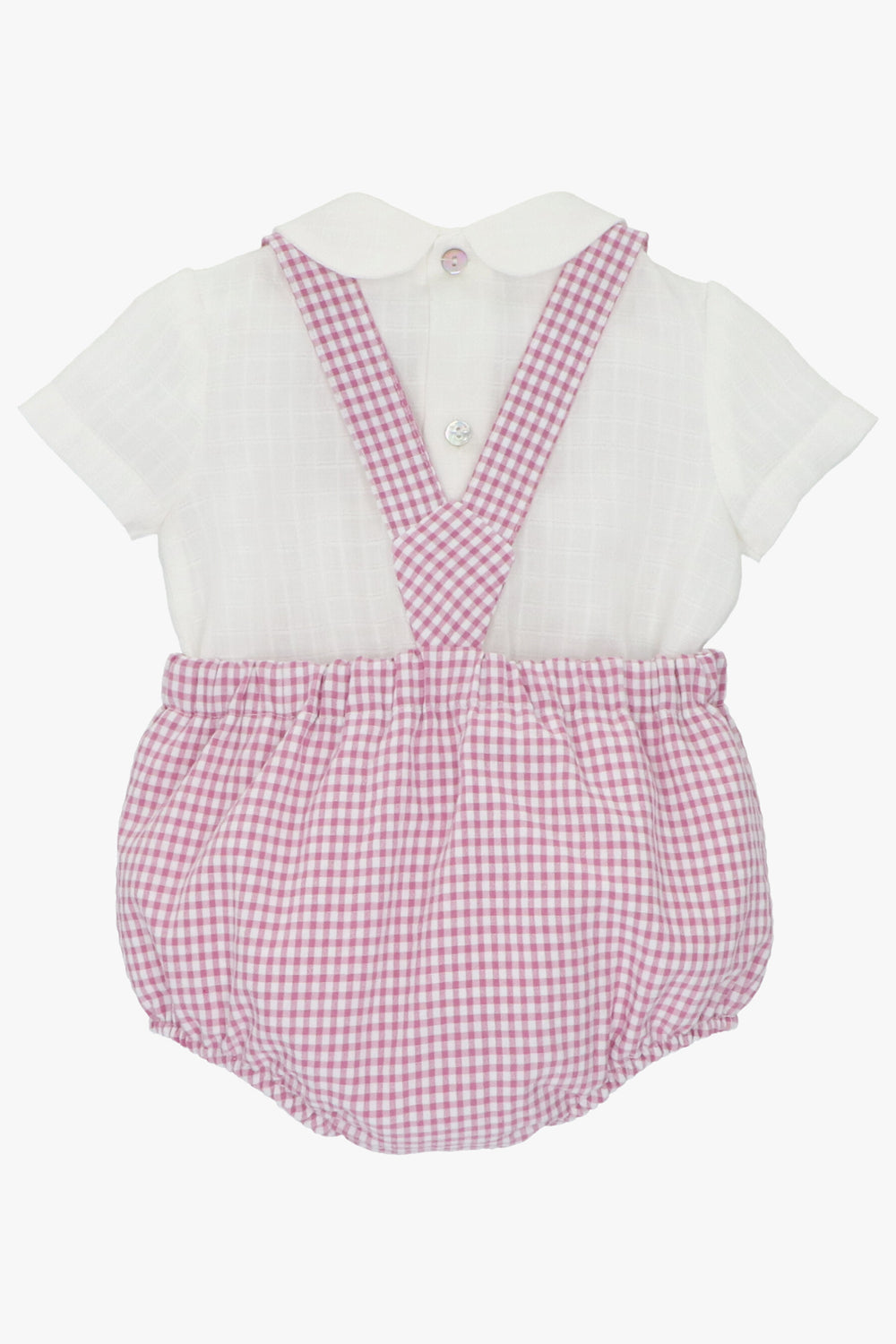 Martín Aranda "Florian" Shirt & Purple Gingham Dungaree Romper | iphoneandroidapplications