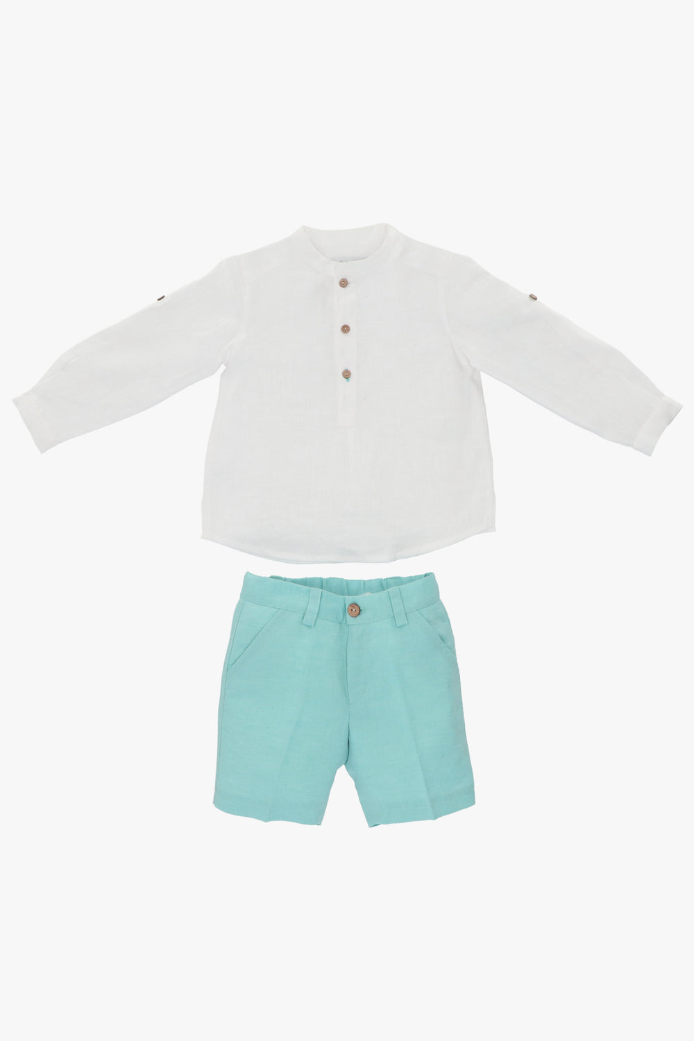 Martín Aranda "Emre" Linen Shirt & Duck Egg Shorts | iphoneandroidapplications