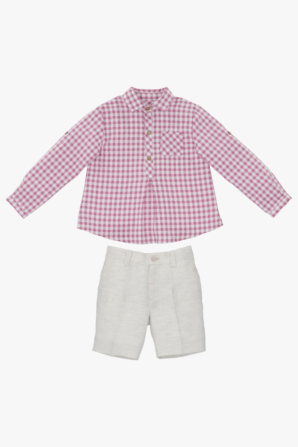 Martín Aranda "Murray" Orchid Purple Gingham Shirt & Shorts | iphoneandroidapplications