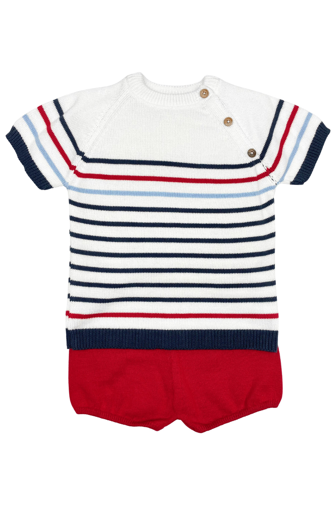 Granlei "Casper" Navy & Red Striped Knit Top & Shorts | iphoneandroidapplications