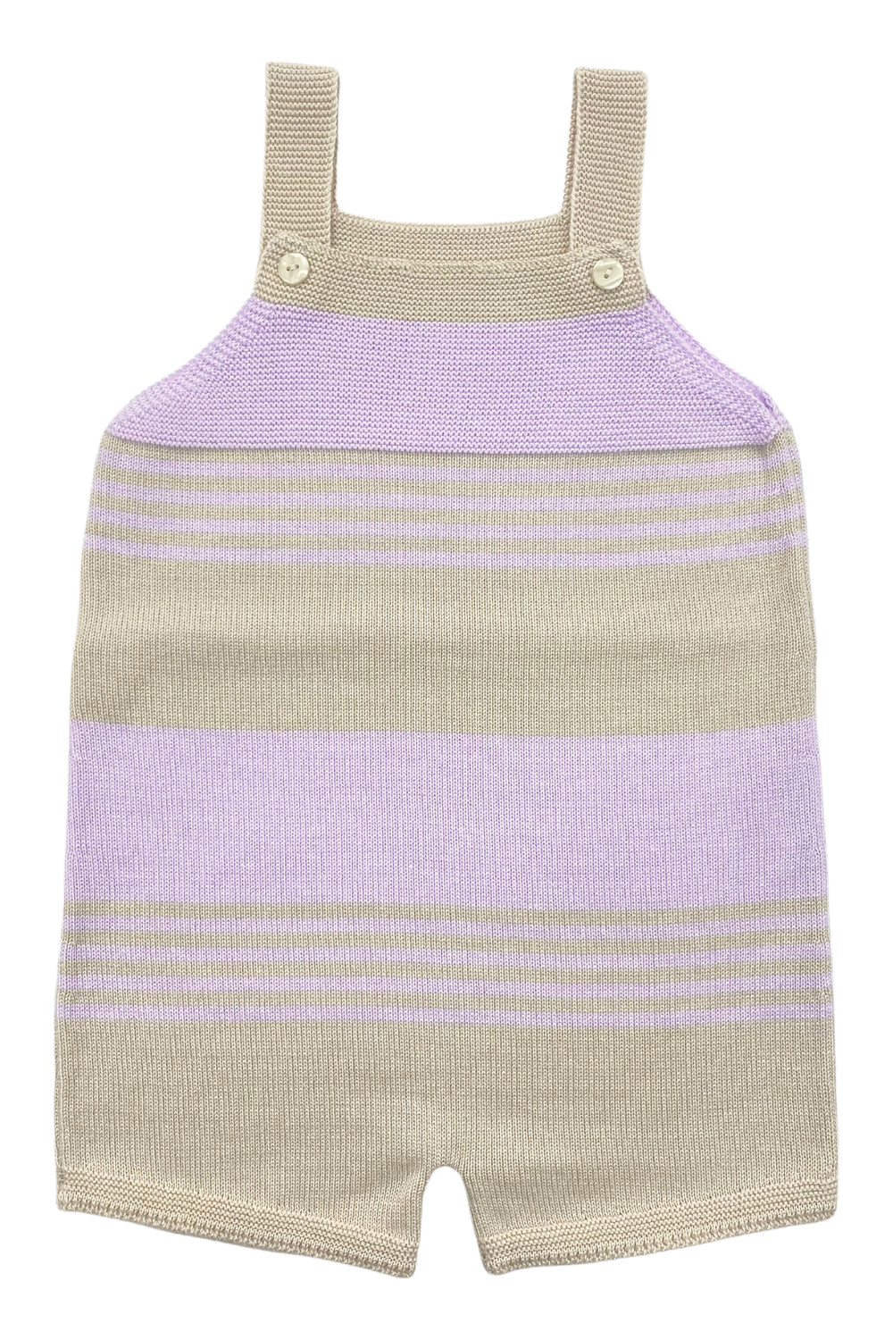 Granlei "Jovie" Stone & Lilac Stripe Knit Dungarees | iphoneandroidapplications