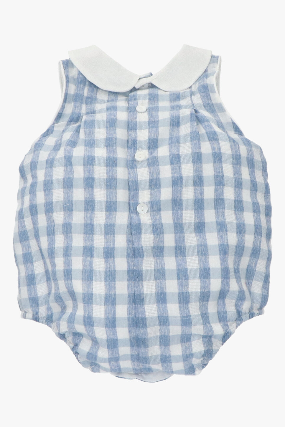 Martín Aranda "Laszlo" French Blue Gingham Romper | iphoneandroidapplications