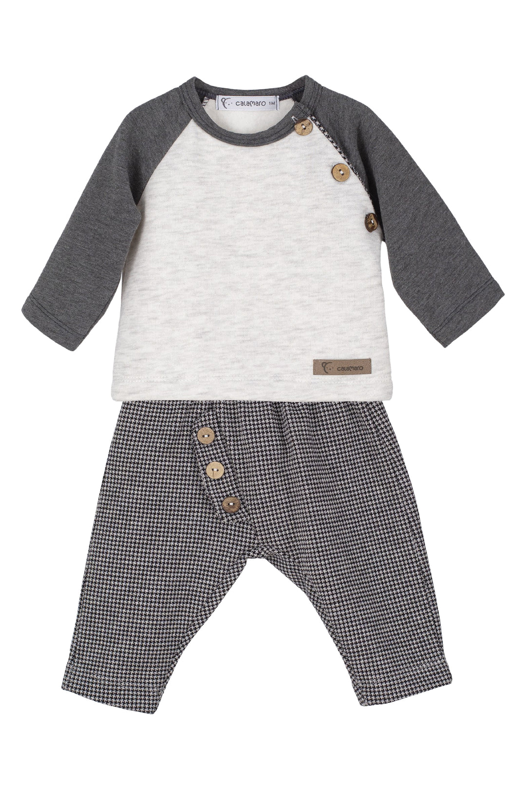 Calamaro "Tate" Grey Sweatshirt & Houndstooth Trousers | iphoneandroidapplications