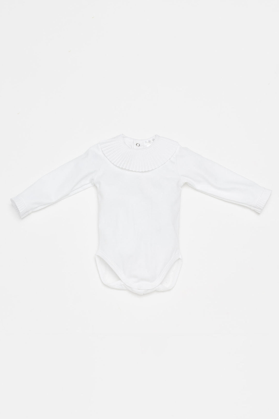 Deolinda White Pleated Collar Bodysuit | iphoneandroidapplications