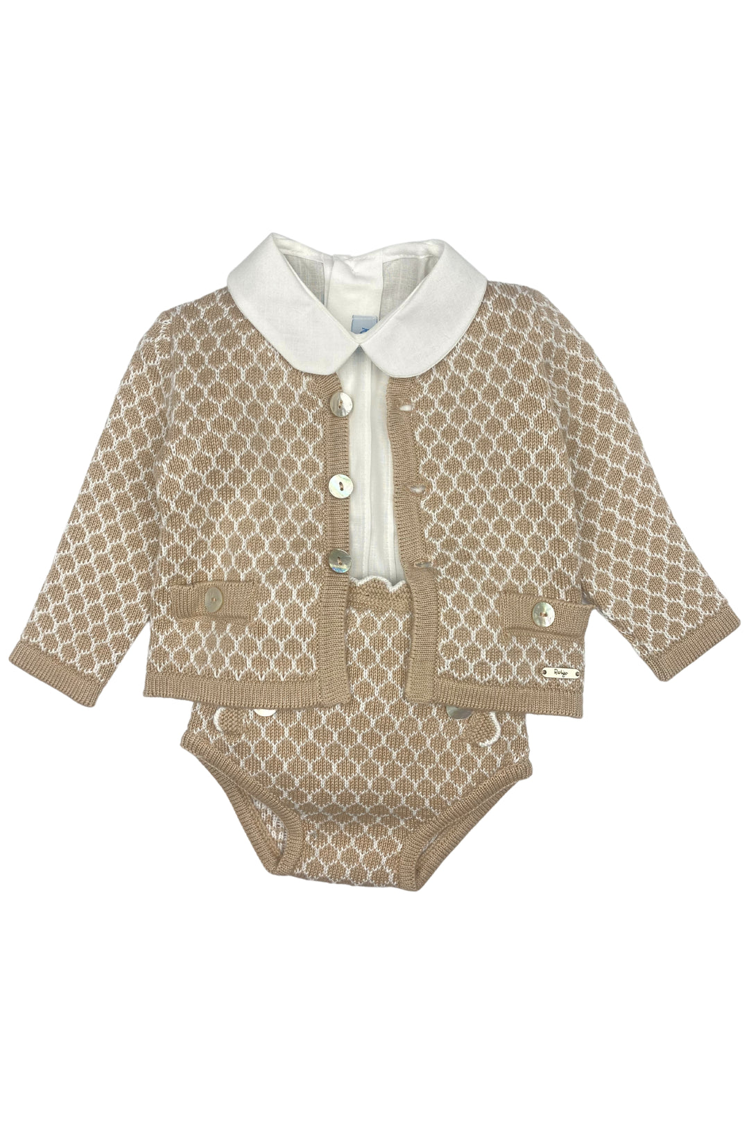 Rahigo "Hugo" Camel Knit Cardigan, Shirt & Jam Pants | iphoneandroidapplications