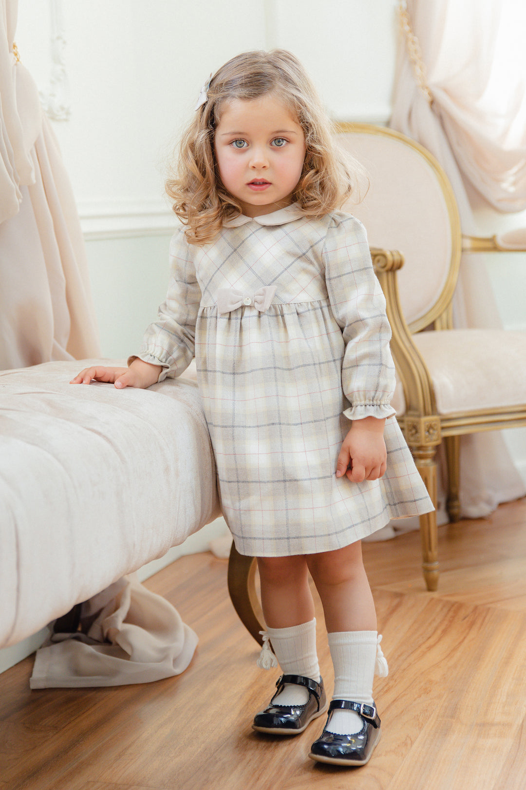 Pureté du Bebe "Mira" Stone Tartan Dress | iphoneandroidapplications