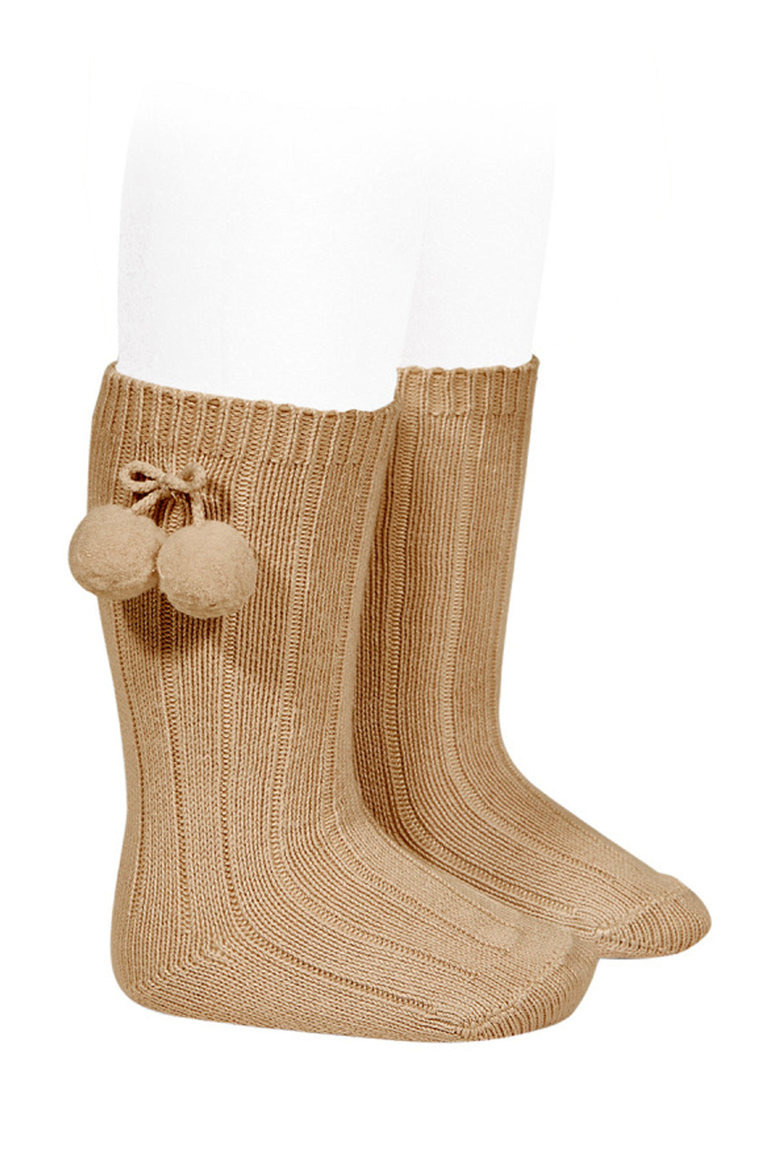 Condor Camel Knee High Pom Pom Socks | iphoneandroidapplications