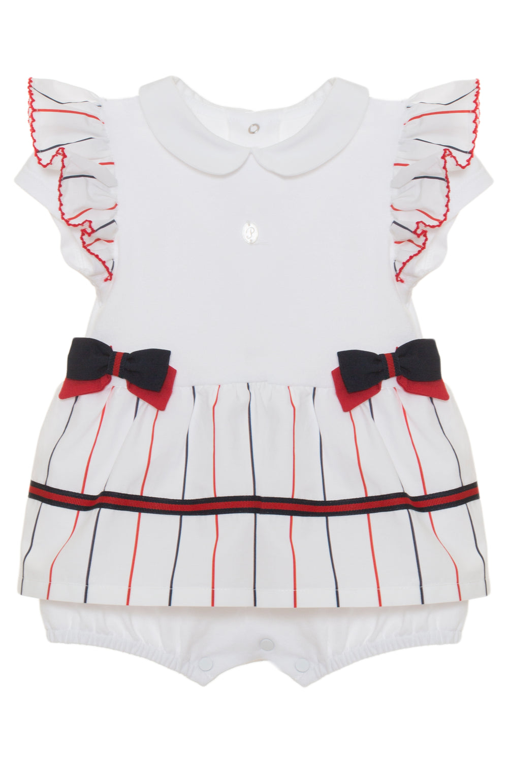 Patachou "Maisy" Red & Navy Striped Romper | iphoneandroidapplications