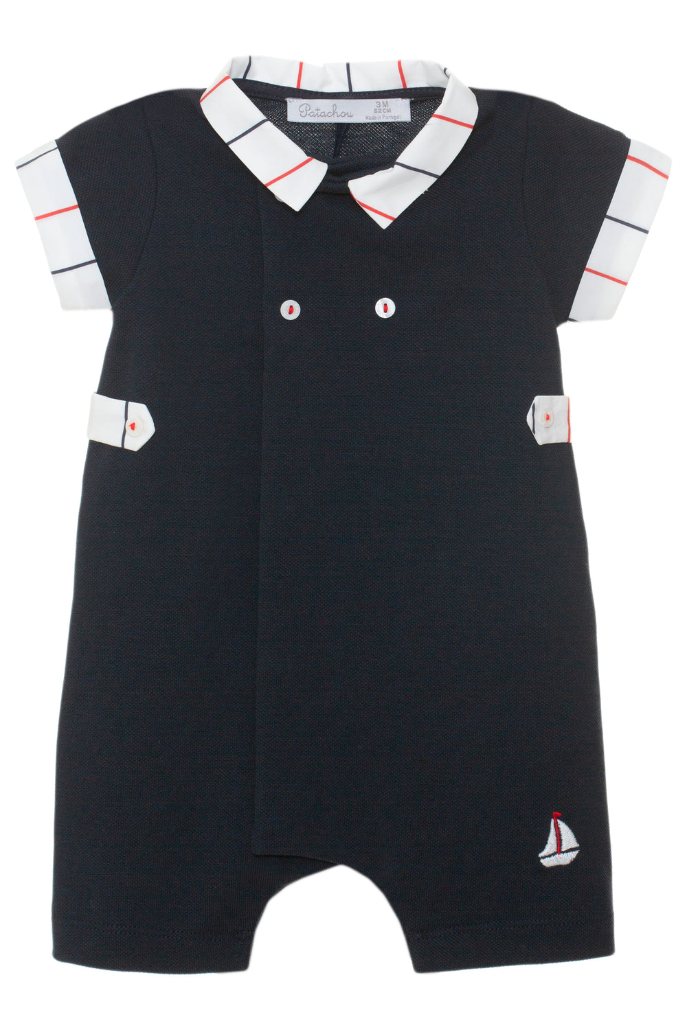Patachou "Carter" Navy Polo Romper | iphoneandroidapplications