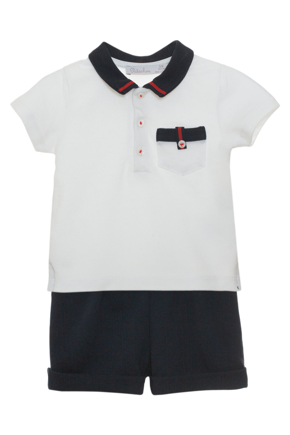 Patachou "Lawson" Navy & Red Polo Shirt & Shorts | iphoneandroidapplications