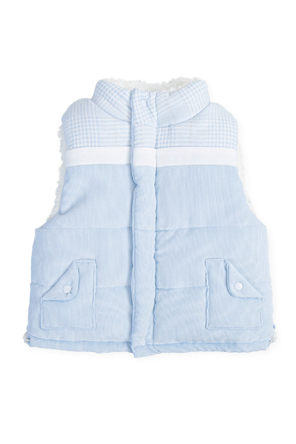 Tutto Piccolo "Arthur" Blue Cord Sherpa Lined Gilet | iphoneandroidapplications