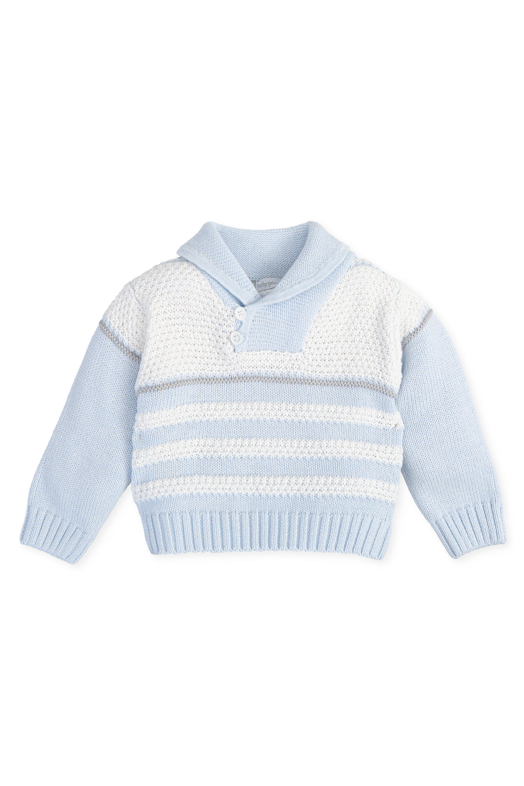 Tutto Piccolo "Alexander" Blue & White Striped Knit Jumper | iphoneandroidapplications