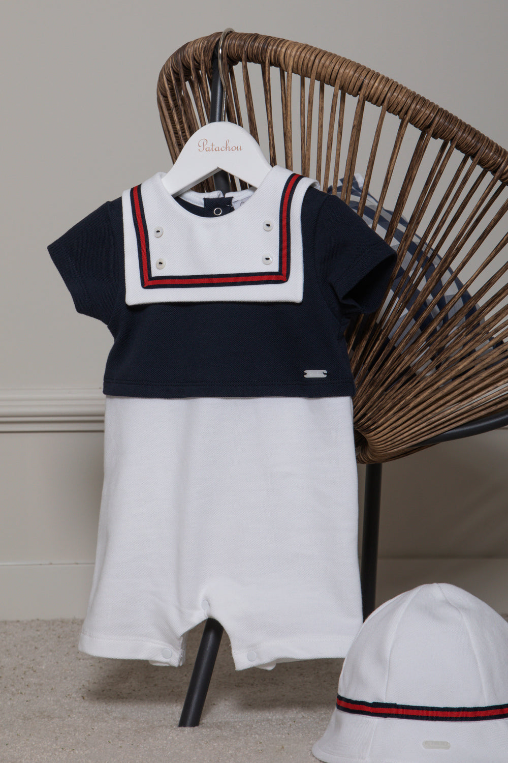 Patachou "Monte" Navy Sailor Romper | iphoneandroidapplications