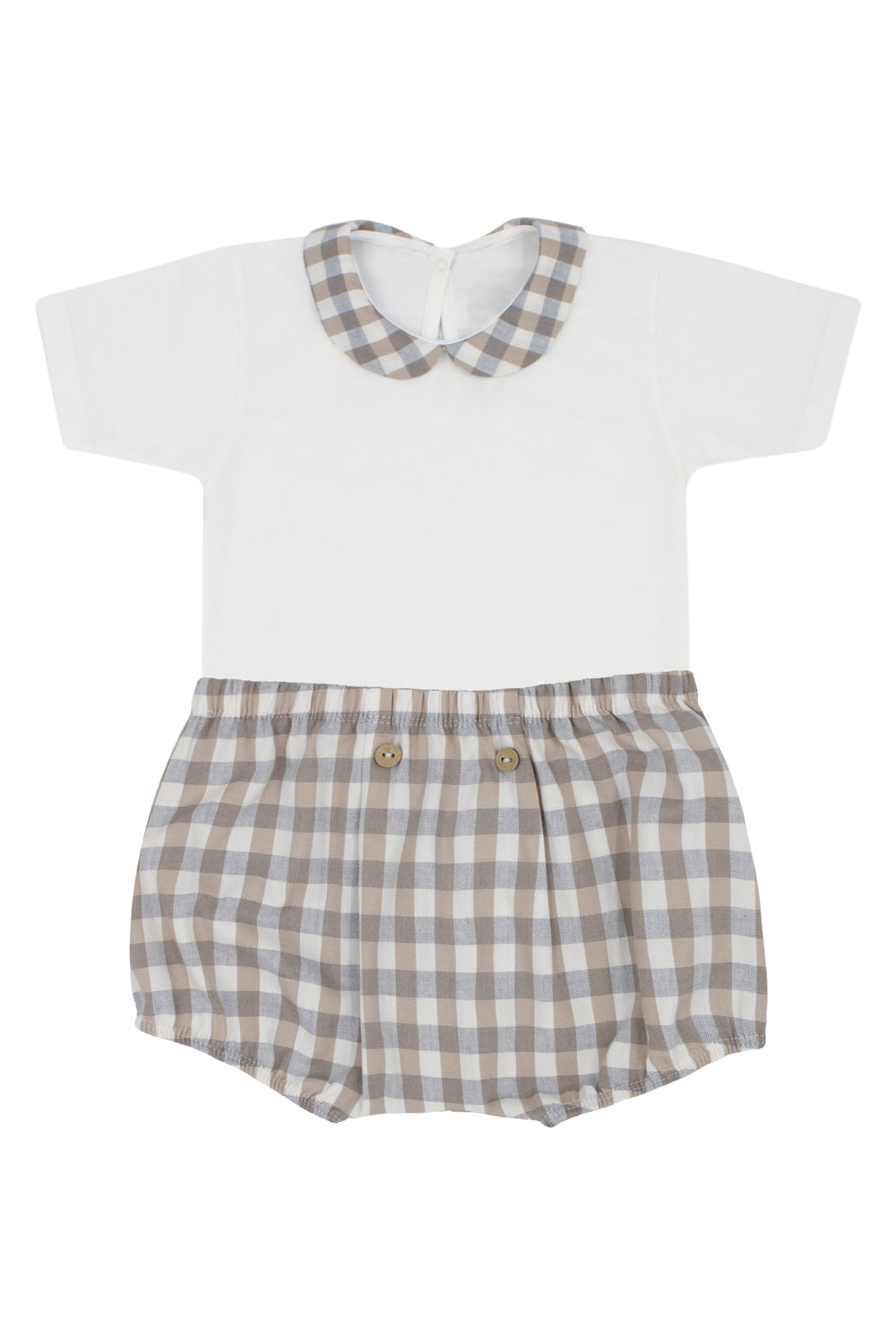 Rapife "Joey" Beige & Blue Check Bodysuit & Jam Pants | iphoneandroidapplications