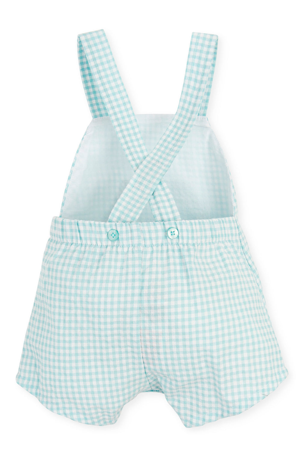 Tutto Piccolo "Alfie" Aquamarine Gingham Dungarees | iphoneandroidapplications