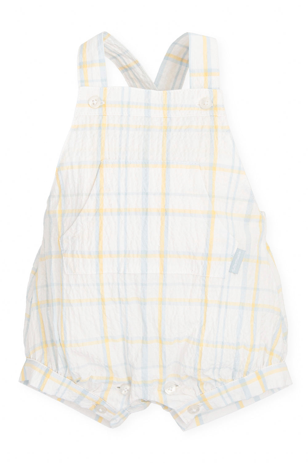 Tutto Piccolo "Dion" Lemon Checked Dungarees | iphoneandroidapplications