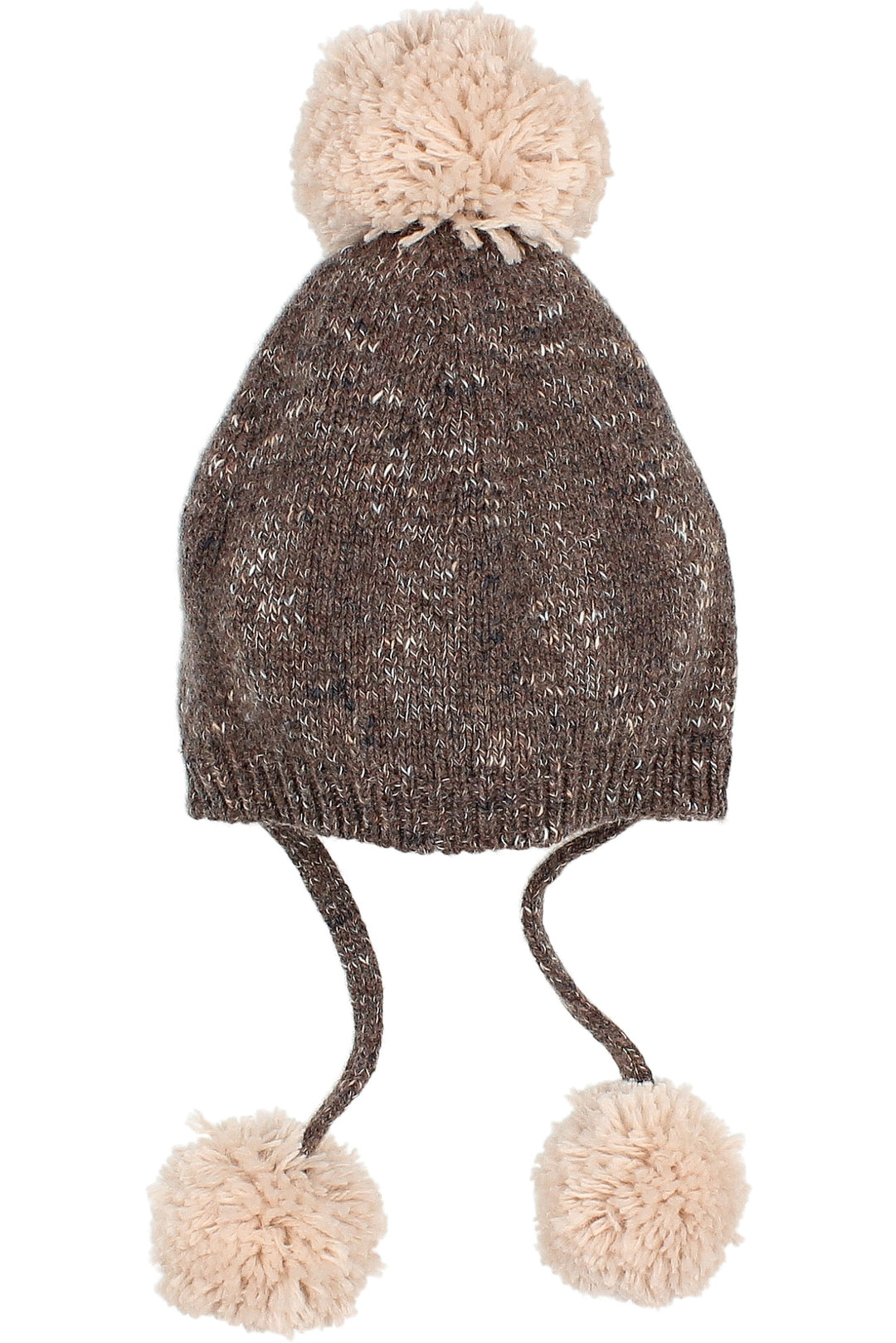 Búho Brown Knit Triple Pom Pom Hat | iphoneandroidapplications