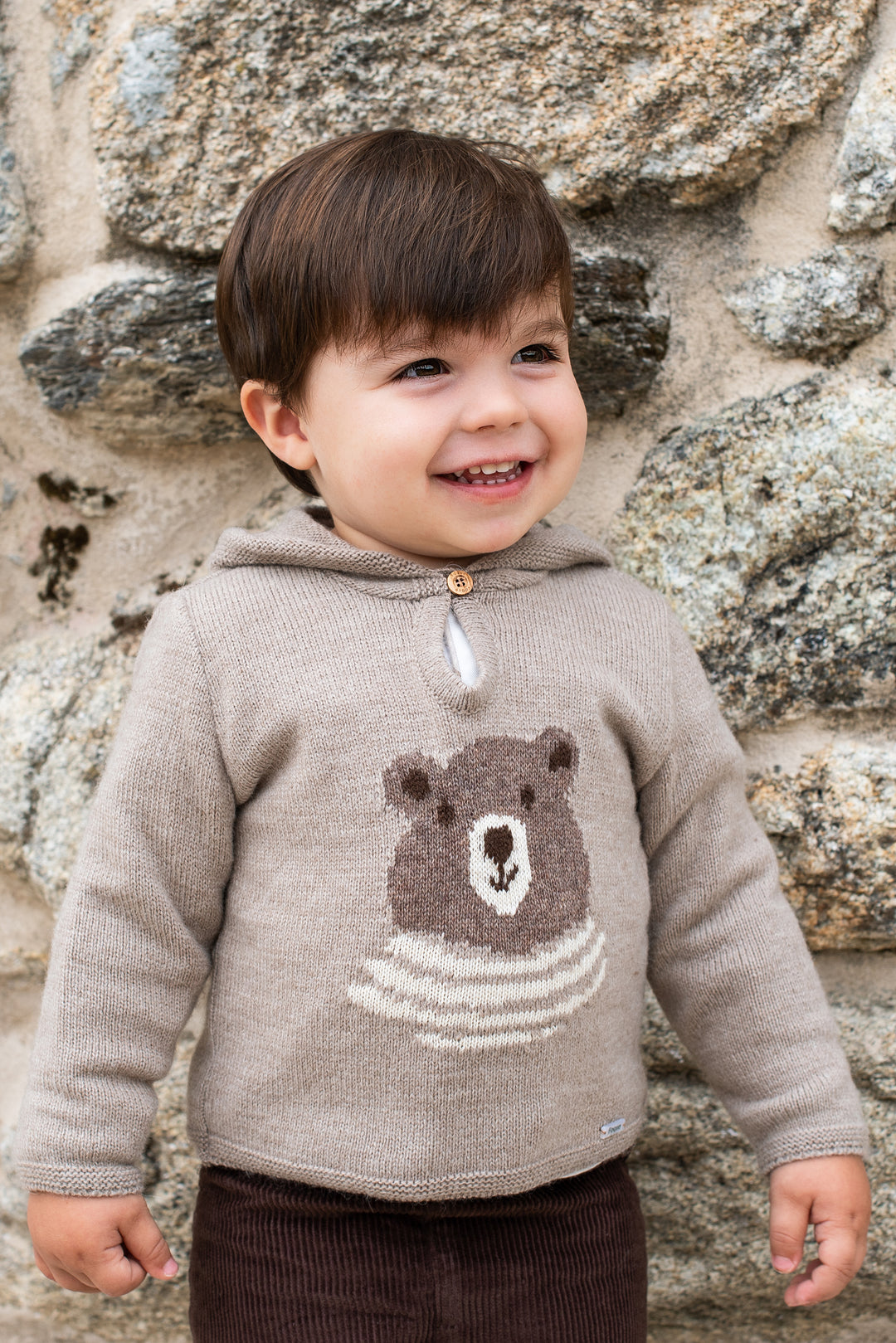 Foque "Ralph" Beige Knit Bear Hoodie | iphoneandroidapplications