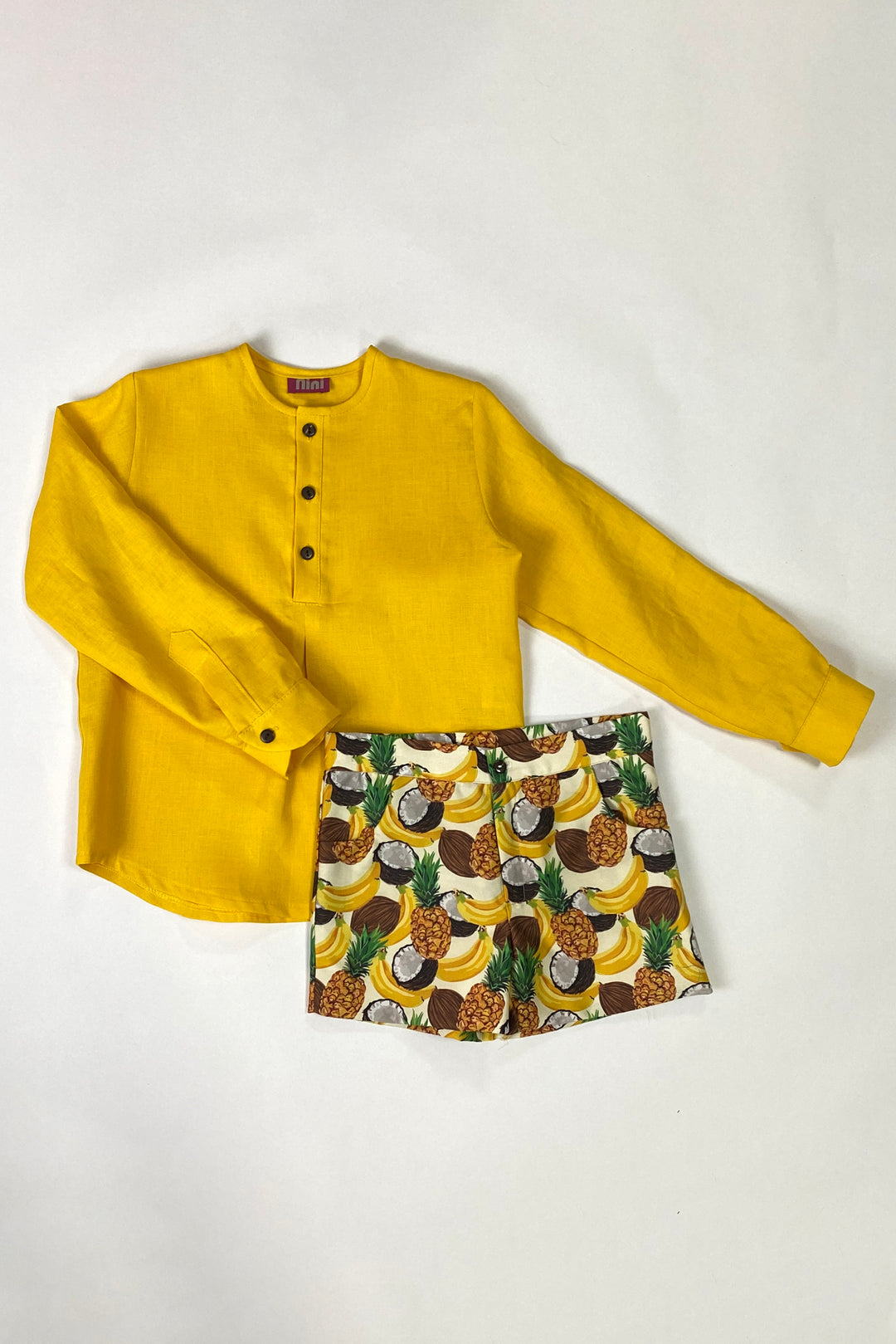 Nini "Julius" Yellow Shirt & Fruit Print Shorts | iphoneandroidapplications