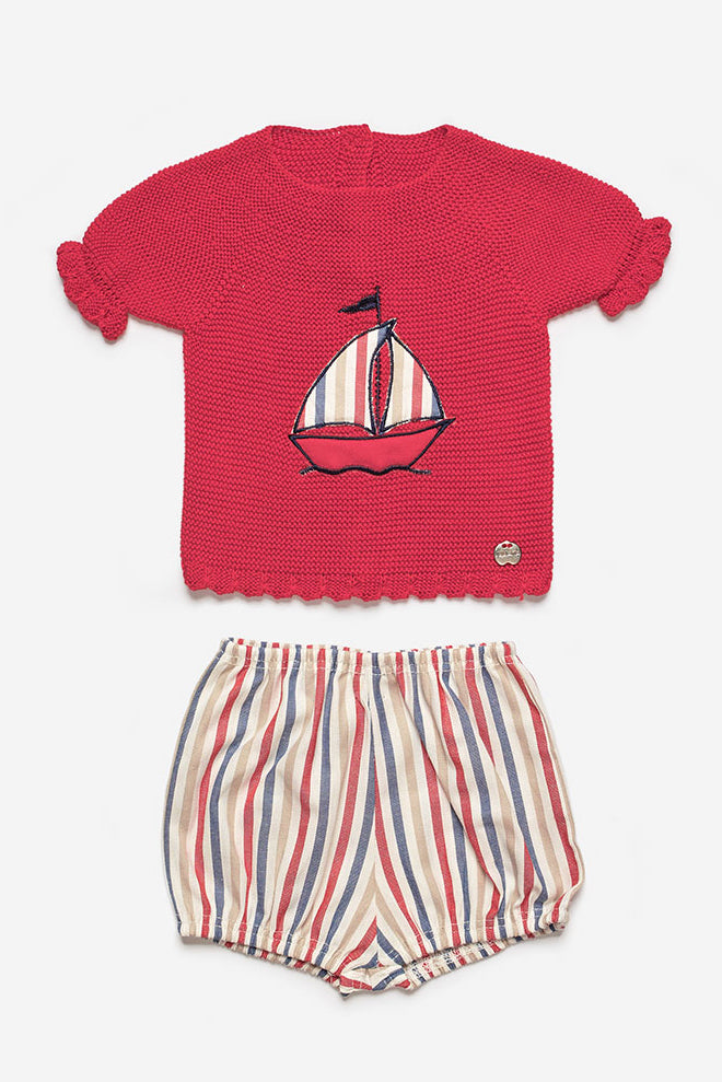 Juliana "Crew" Red Knit Sailboat Top & Jam Pants | iphoneandroidapplications
