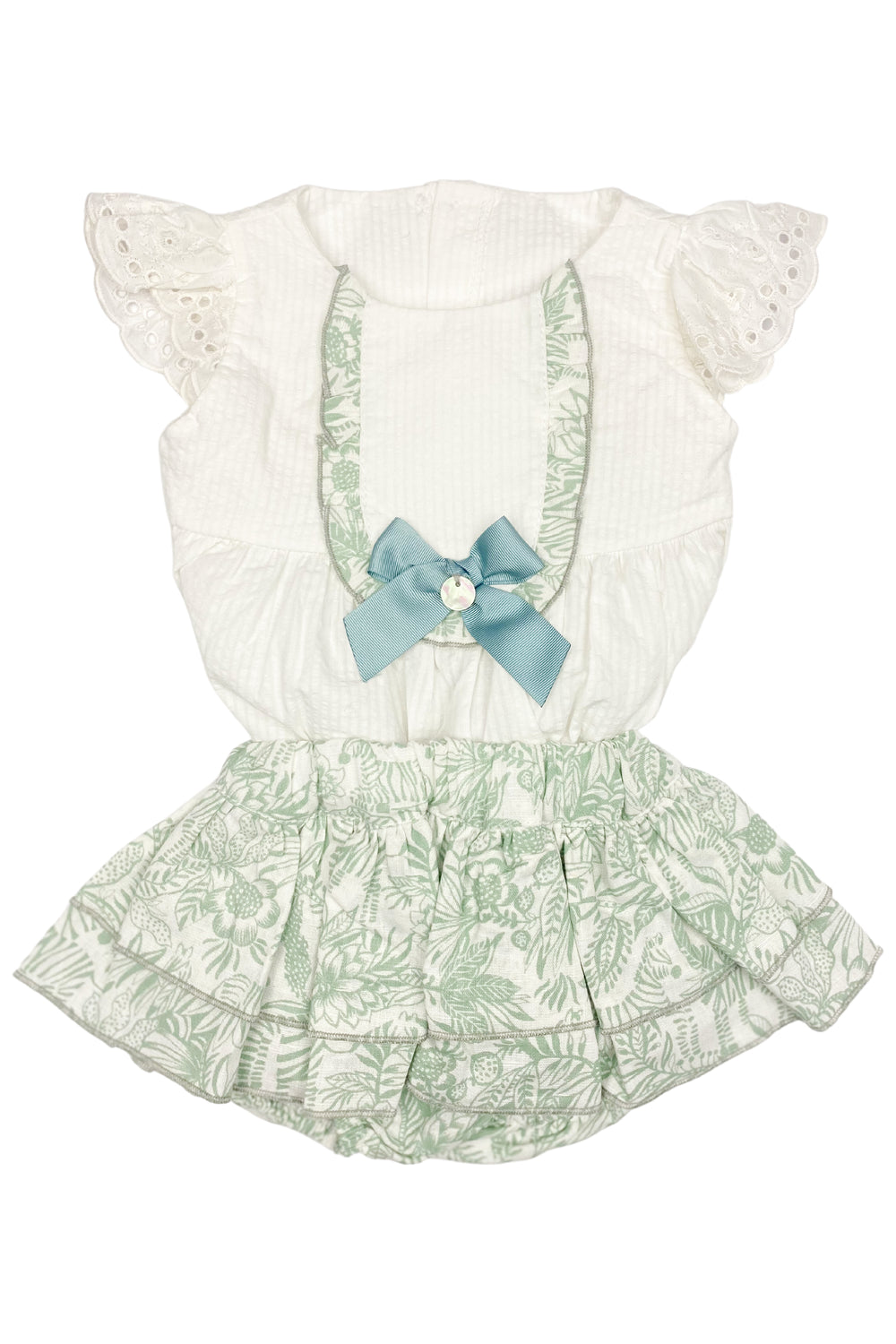 Valentina Bebes "Josephine" Sage Green Zebra Print Blouse & Skirt | iphoneandroidapplications