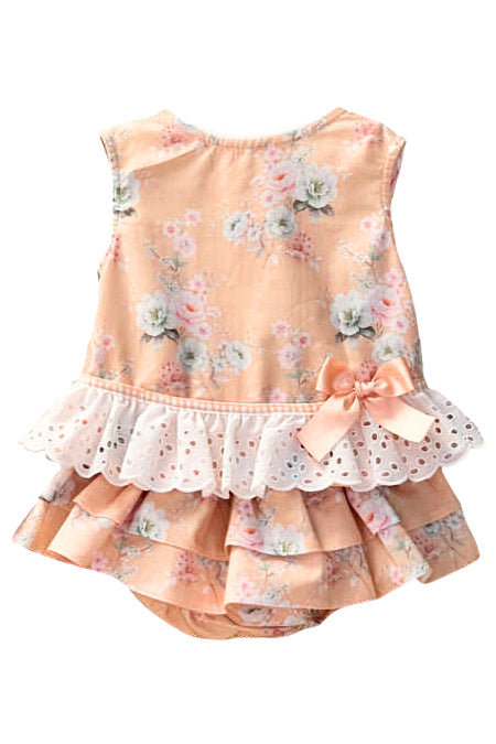 Valentina Bebes "Margot" Peach Floral Blouse & Skirt | iphoneandroidapplications