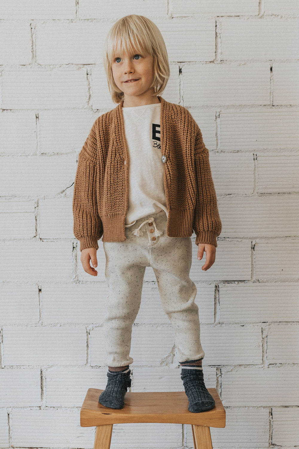 Búho "Winslow" Grey Marl Knit Leggings (3-6Y) | iphoneandroidapplications
