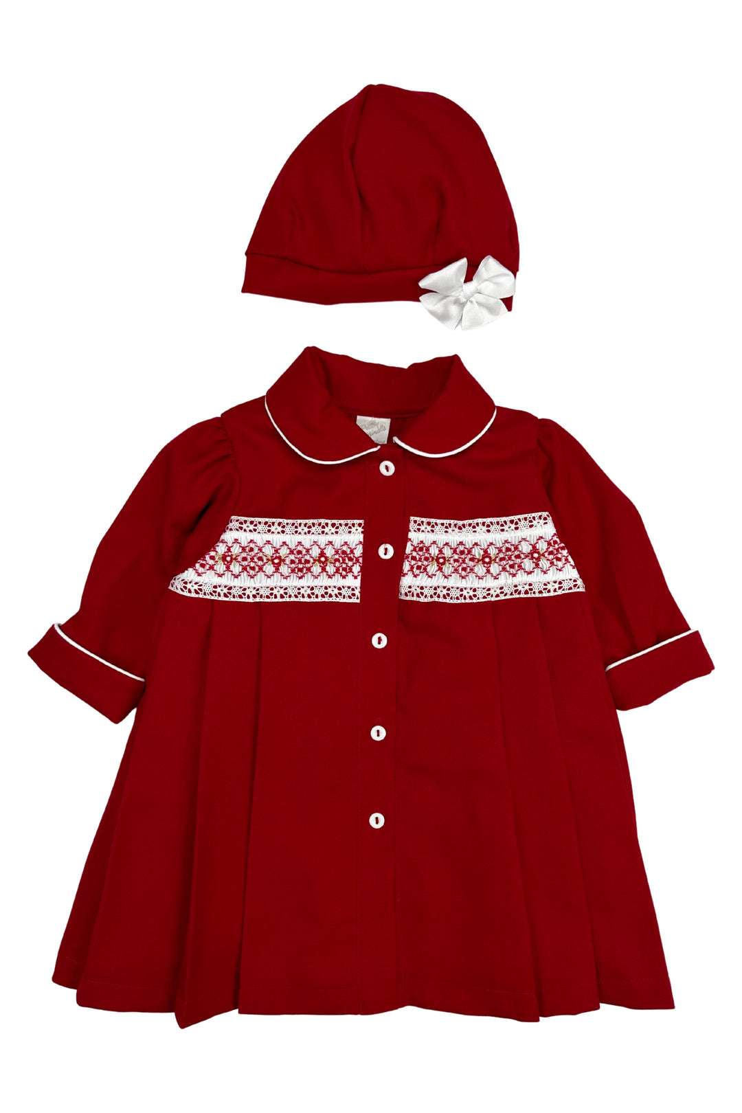 Pretty Originals "Gabrielle" Red Smocked Coat & Hat | iphoneandroidapplications