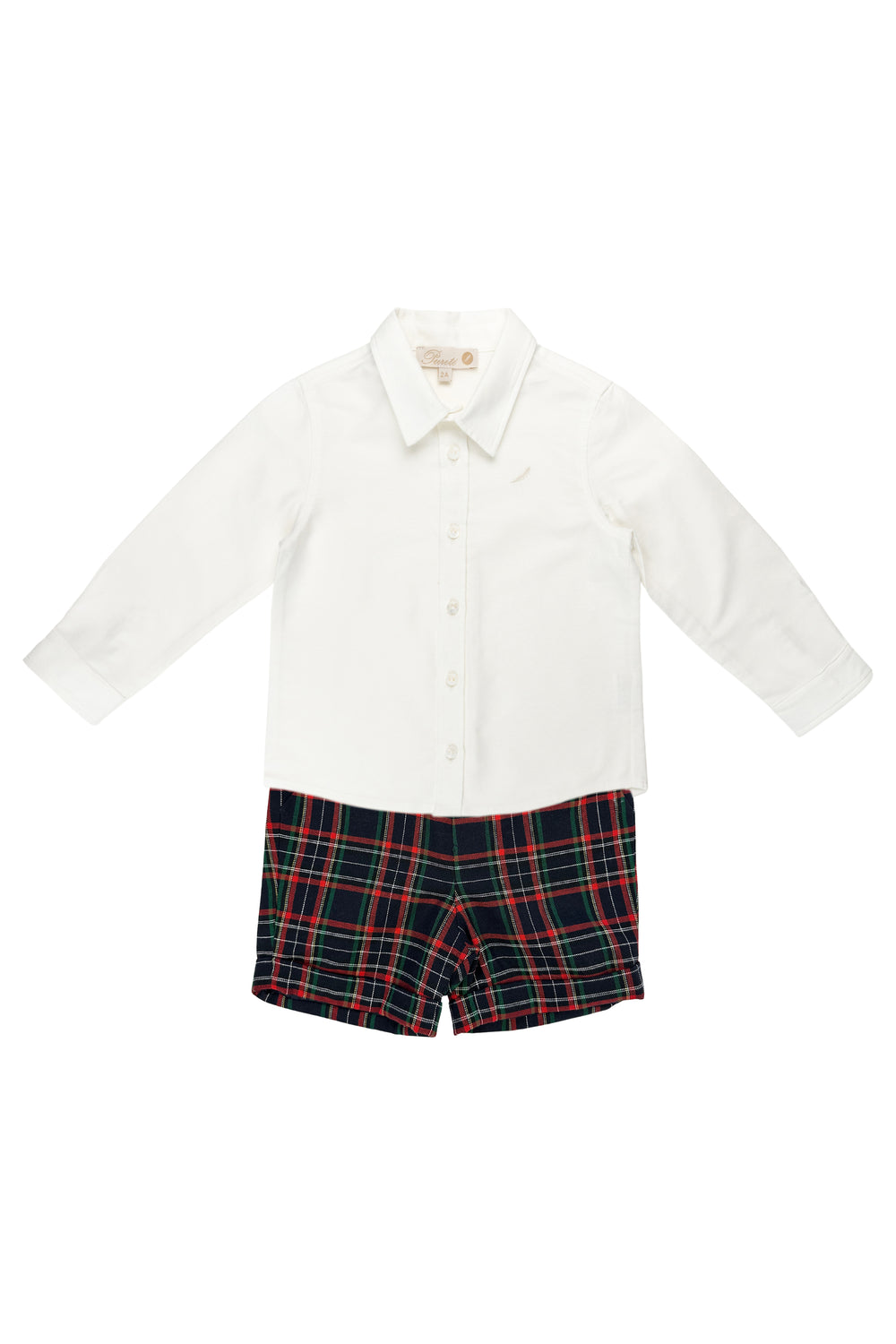 Pureté du Bebe "Walter" White Shirt & Navy Tartan Shorts | iphoneandroidapplications