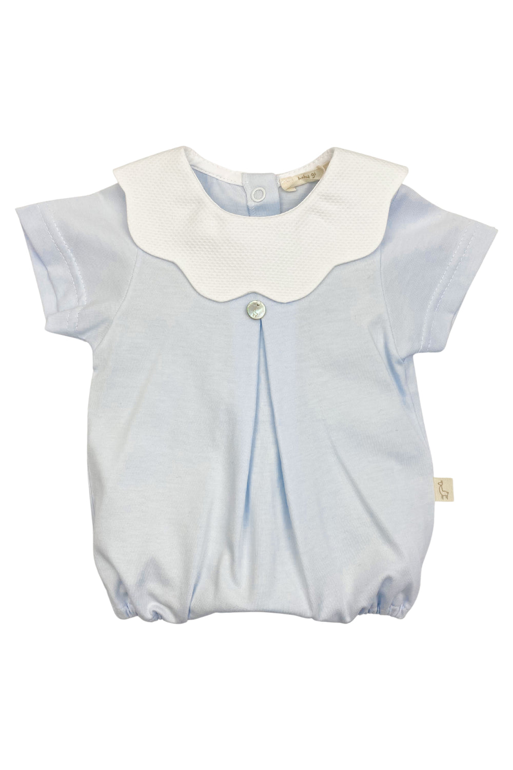 Baby Gi "True" Scalloped Collar Romper | iphoneandroidapplications