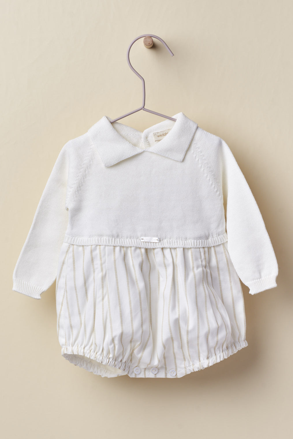 Wedoble "Dexter" White Half Knit Romper | iphoneandroidapplications