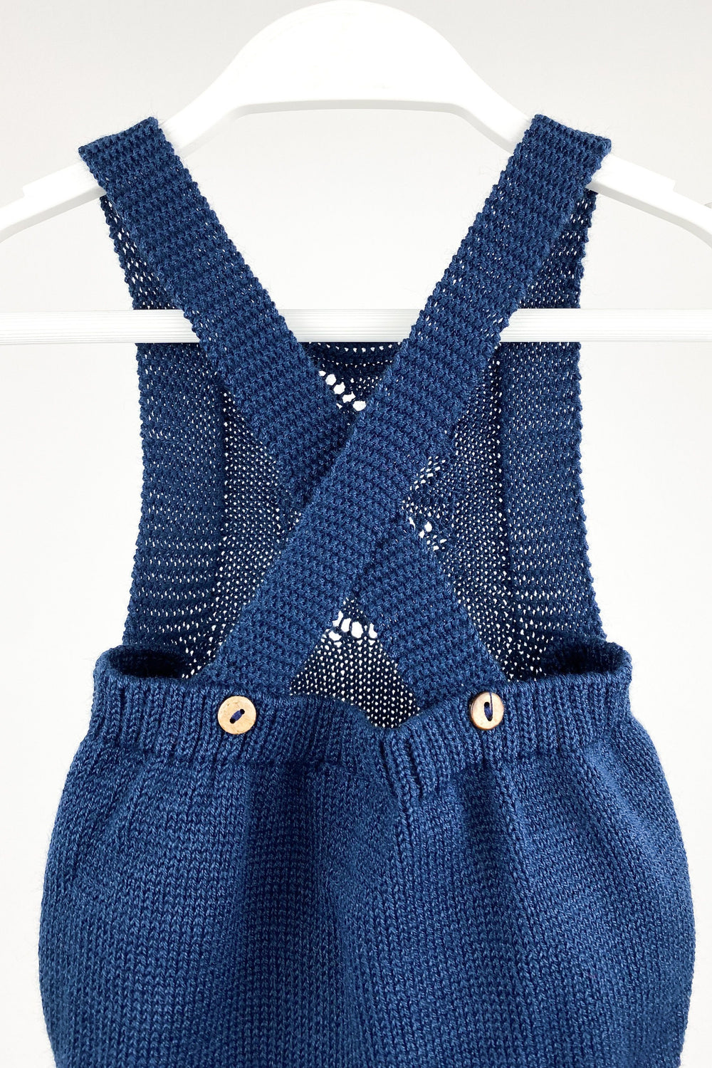 Mac Ilusión "Ace" Navy Blue Knitted Dungaree Romper | iphoneandroidapplications