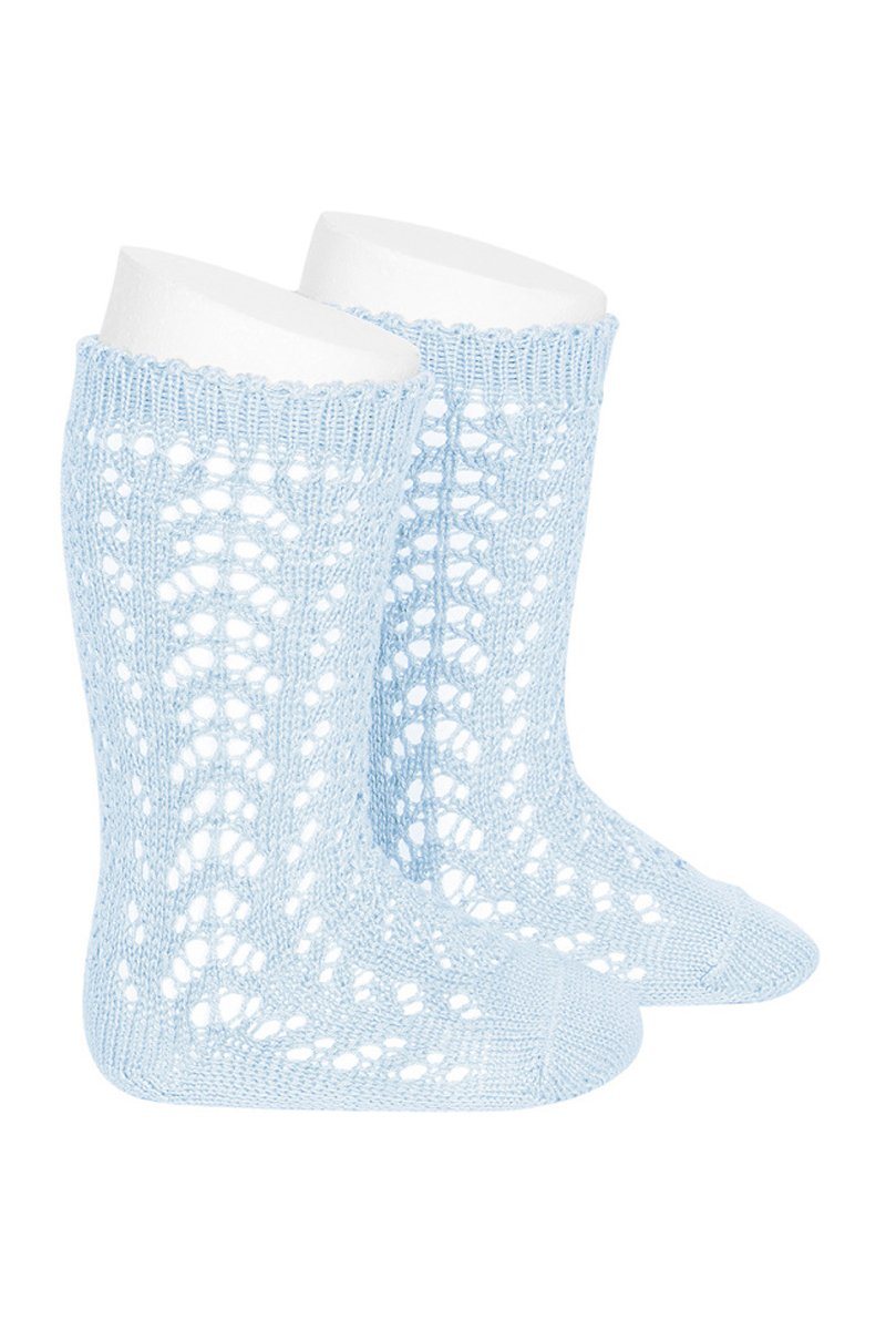 Condor Baby Blue Knee High Openwork Socks | iphoneandroidapplications