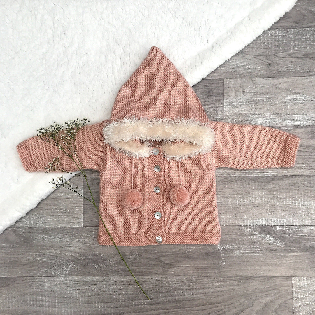 iphoneandroidapplications Bespoke Bespoke Sparkly Dusky Peach Faux Fur Hoodie | iphoneandroidapplications