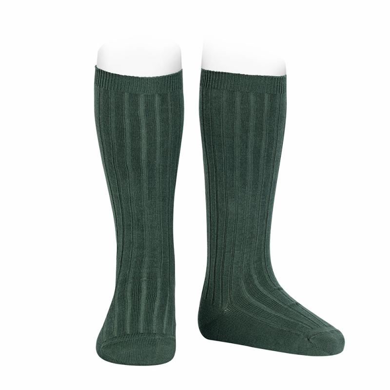Condor Bottle Green Wide Ribbed Knee High Socks | iphoneandroidapplications