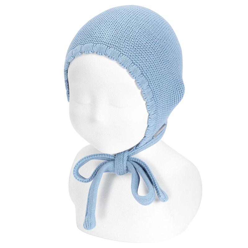 Condor Cloud Blue Garter Stitch Bonnet | iphoneandroidapplications