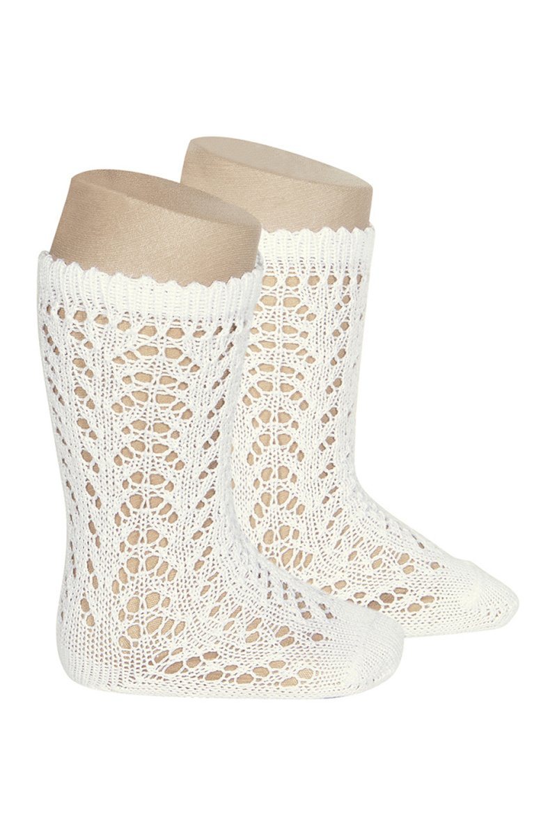 Condor Cream Knee High Openwork Socks | iphoneandroidapplications